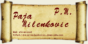 Paja Milenković vizit kartica